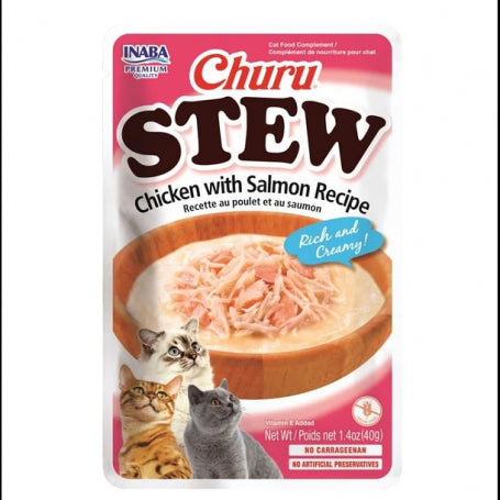 Churu Stew Pollo y Salmon 40g