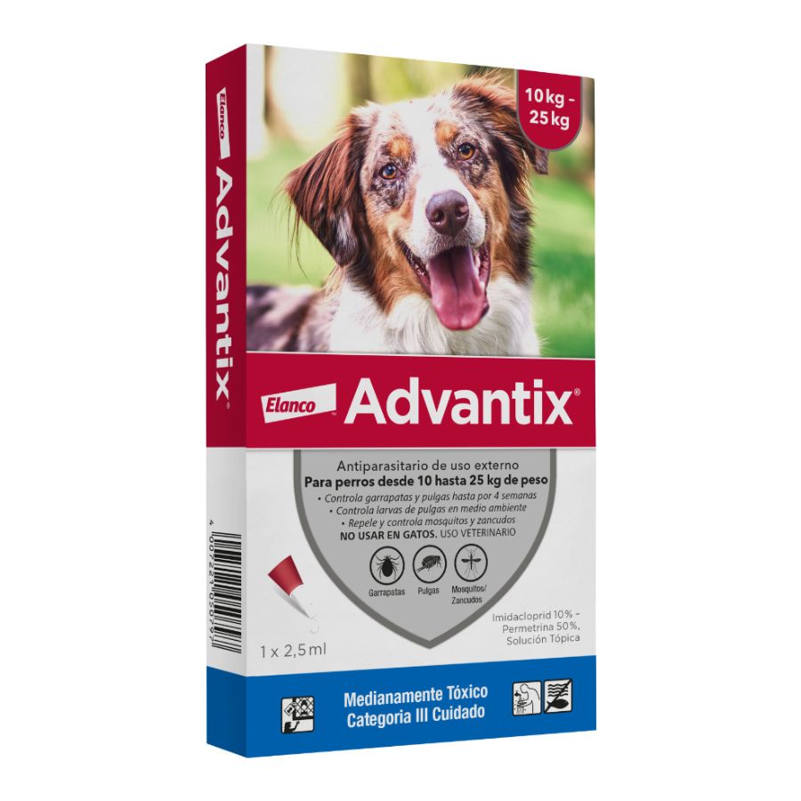 Desparasitante Advantix antiparasitarios para perros desde 10 a 25 KG