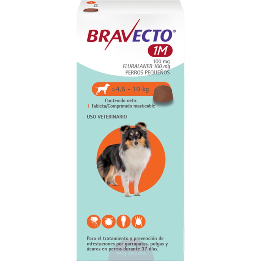 Bravecto Perro 100 Mg 4,5-10 Kg 1 Mes