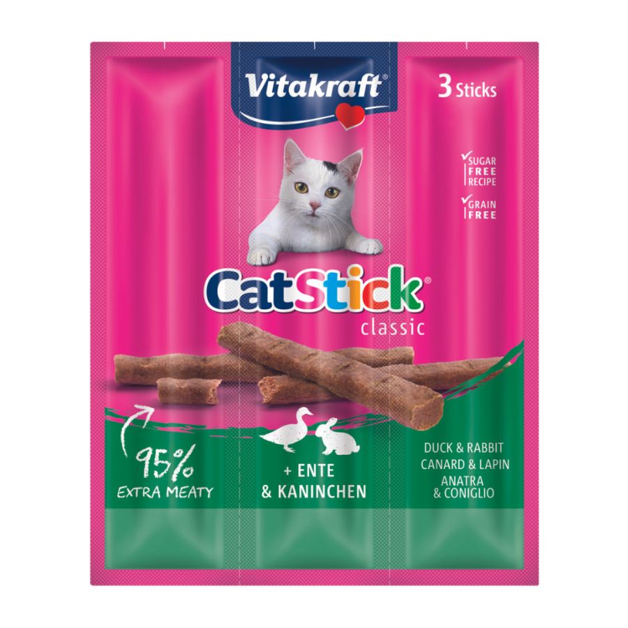 Vitakraft snack cat stick conejo y pato 18 GR