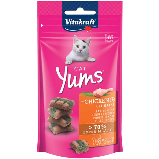 Vitakraft snack cat yums pollo y cat grass 40 GR