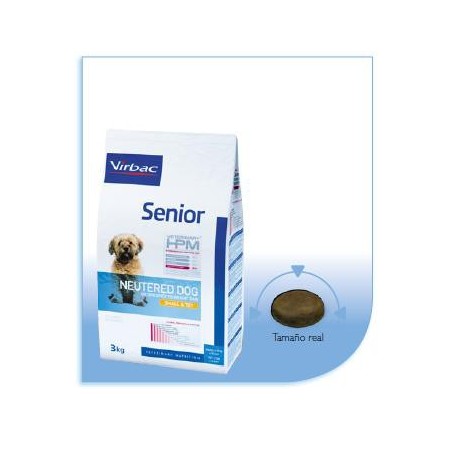 Alimento HPM Virbac HPM Dog Senior Castrado Small y Toy 3kg.