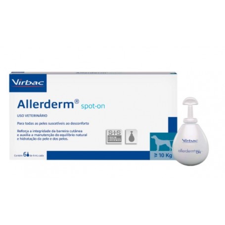 Ampollas Allerderm Spot-On Mas de 10 kg Tratamiento 6 Pipetas