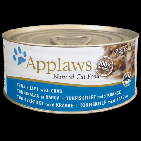 Lata Applaws Adulto Filete De Atún Y Cangrejo Lata Con Caldito