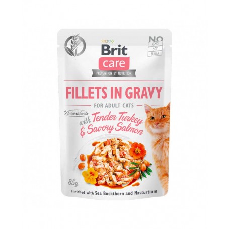 Brit Care Pouch Cat Fillets Turkey and Savory Salmon