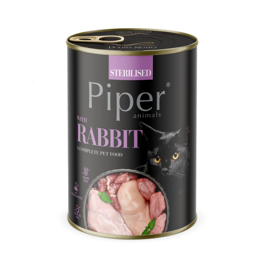 Piper Lata de Conejo alimento húmedo para gatos 400 GR