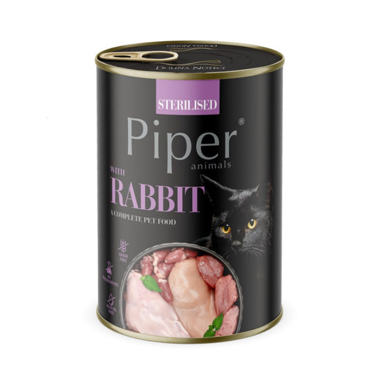 Piper Lata de Conejo alimento húmedo para gatos 400 GR