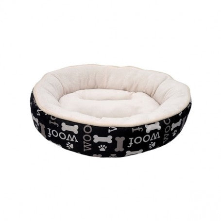 Cama Dreamwell Redonda Woof Negra 53cm