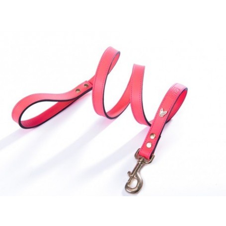 Correa Rosa Frenchie Neon Cuero