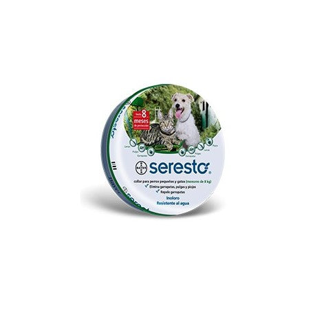 Collar Seresto Perro y Gato menos 8 kg