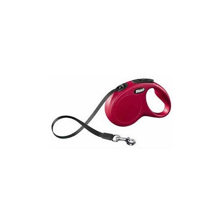 Correa Retractil Flexi Classic Rojo M 5 mt Cordon