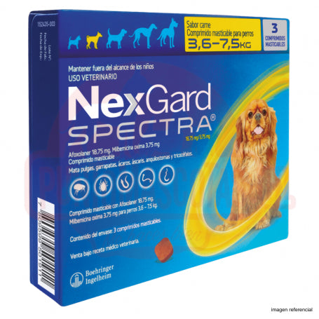 Nexgard Spectra 3.6 a 7.5 kg 3 Comprimidos