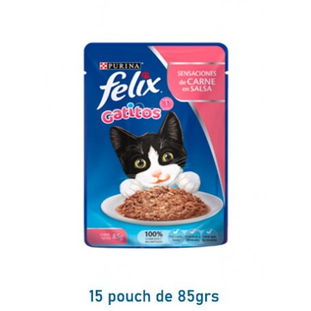 Pack 15 Pouch Felix Gatito Sensaciones 85grs