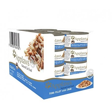 Pack 24 Latas Applaws Adulto Filete De Atún Y Cangrejo Con Caldito