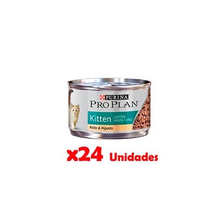 Pack 24 Latas Pro Plan Alimento Humedo Gatito 85 grs