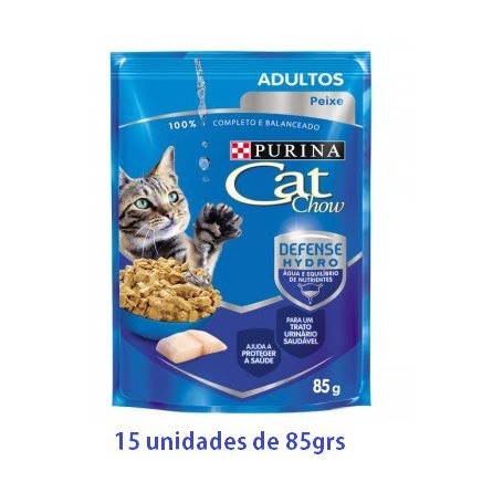 Pack Cat Chow Gato Adulto Pescado 15 x 85g