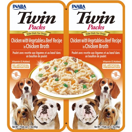 Pack Doble Perro Inaba Pollo, Vegetales y Carne en Caldo