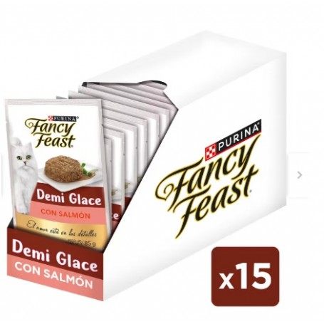 Pack Fancy Feast Pouch Gato Demi Glace Salmon 85g x 15