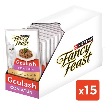 Pack Fancy Feast Pouch Gato Goulash Atun 85g x 15