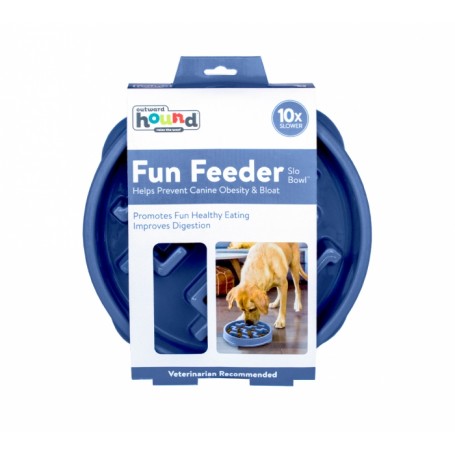 Plato Fun Feeder Slow Bowl con Crestas Azul