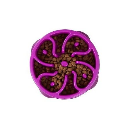 Plato Fun Feeder Slow Bowl con Crestas Purpura Medium