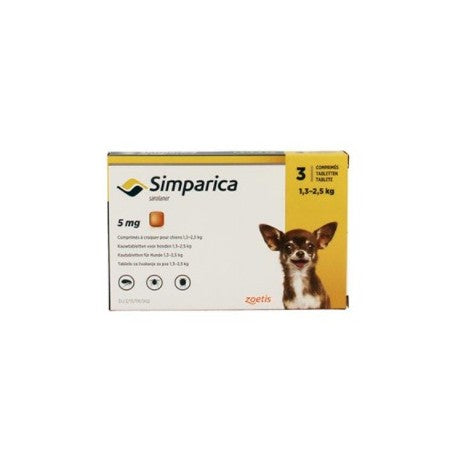 Simparica 1.3 a 2.5 kg 3 Comprimidos