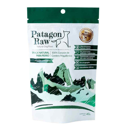 Patagon raw perro snack 100% corazón de cordero magallánico 40 GR