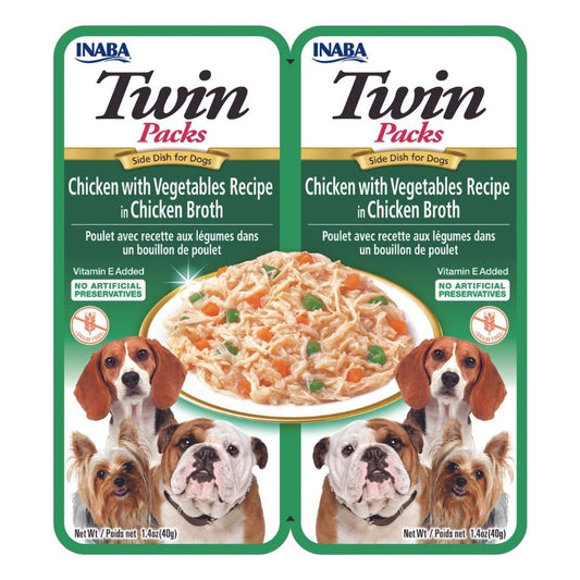 Twin Packs receta de pollo con verduras en caldo de pollo para perros
