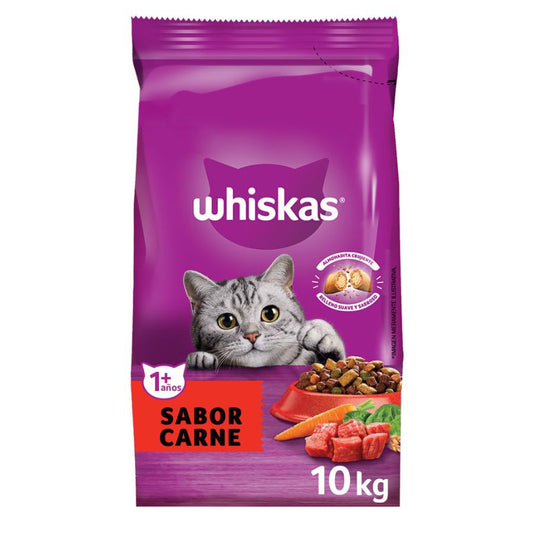 Whiskas alimento seco para gatos sabor carne 10 KG
