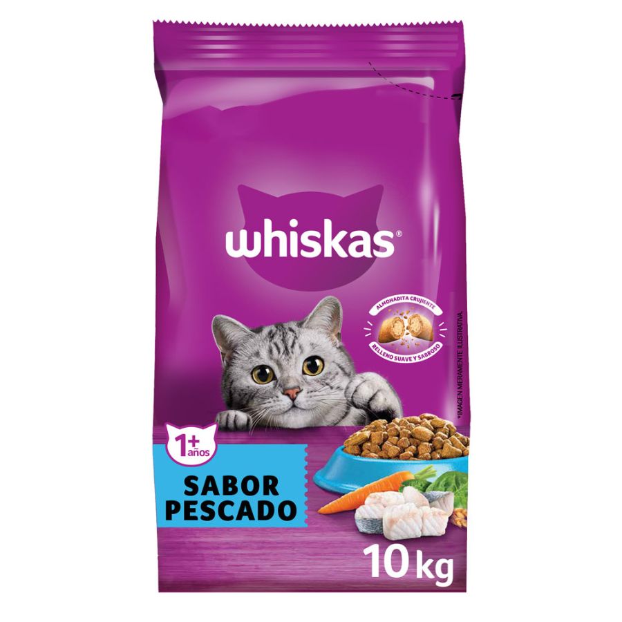 Whiskas alimento seco para gatos sabor pescado 10 KG