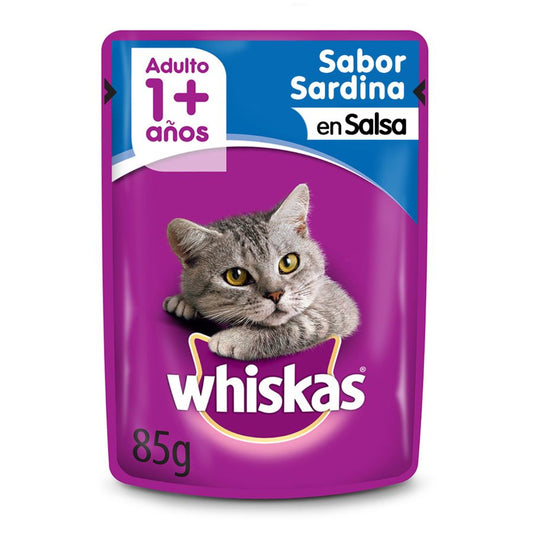 Pouch whiskas para gatos sabor sardina 85 GR