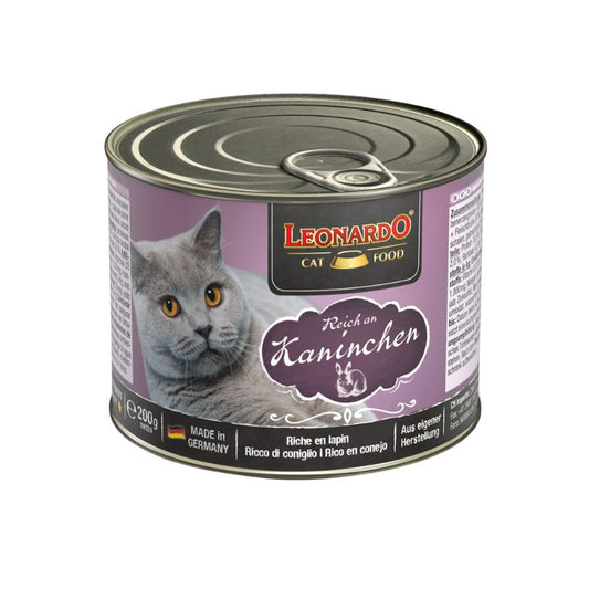 Leonardo lata quality selection conejo alimento húmedo para gatos 200g