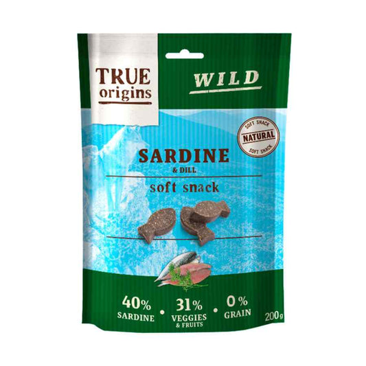 True Origins Wild soft sardina & eneldo snack para perros