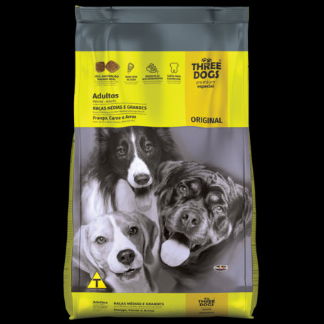 Alimento Three Dogs Original Adulto Razas Medianas Y Grandes 20 kg