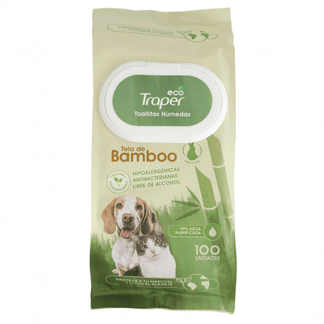 Toallitas Húmedas de Bamboo Perro y Gato Traper x 100u