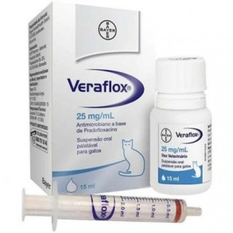Antibiotico Veraflox Jarabe 25 mg Bayer para Gatos